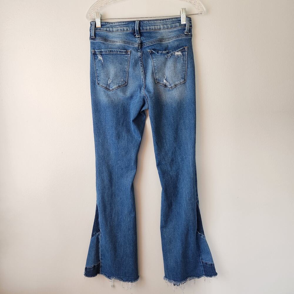 Vervet Los Angeles Flare Jeans Women's 27 High Rise Blue Denim Grunge Retro Boho - Picture 5 of 16